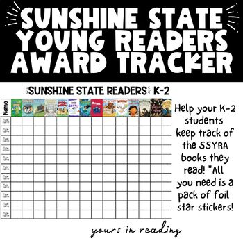 Preview of Sunshine State Young Readers Awards {K-2} Student Tracker