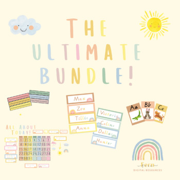 Preview of Sunshine and Rainbows- The Ultimate Classroom Decor Bundle (editable)