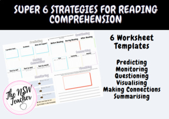 Preview of Super 6 Strategies for Reading Comprehension Open-ended Graphic Organisers