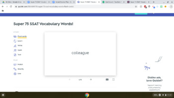 Preview of Super 75 SSAT Vocabulary Words: Online Games and Online Resources!