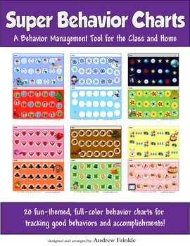 Preview of Super Behavior Charts - Classroom Management 20 Color Themes