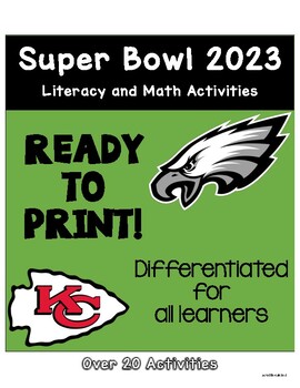 FREE 2023 Super Bowl Fantasy Football Math Activity-Common Core