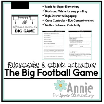 Preview of Super Bowl 2024 Activities: ELA Flipbook and Data & Graphing Coin Toss Activity