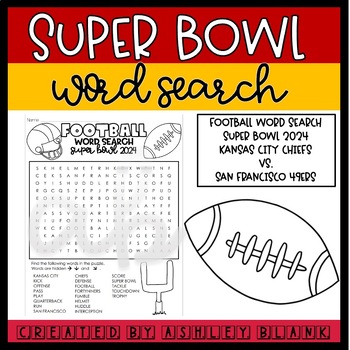 Preview of Super Bowl 2024 Word Search