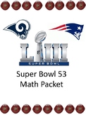 Super Bowl 53 Math Packet