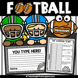 Superbowl Activities Math Football Craft Writing