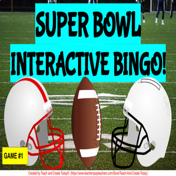 Preview of Super Bowl Activity Bingo 30 Boards 5 Games  Fun Digital Activity Google Slides
