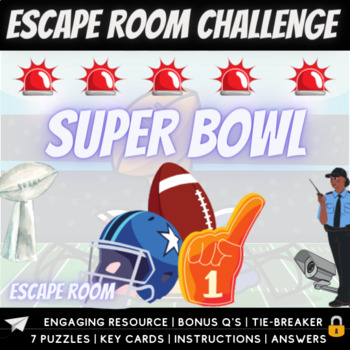Preview of Super Bowl American Football  Escape Room