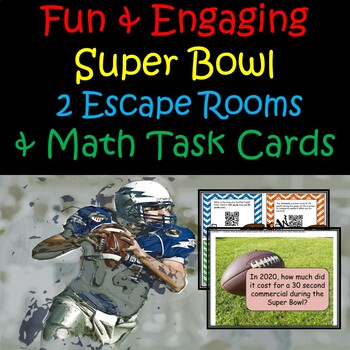 Super Bowl Bundle Math Task Cards Math Escape Room Trivia Escape Room