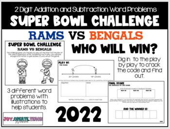 Super Bowl Challenge - ADDITION SUBTRACTION WORD PROBLEMS - CRACK THE CODE