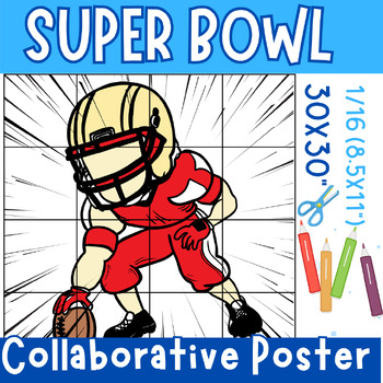 Preview of super bowl 2024 Coloring pages Collaborative Poster Art Bulletin Board