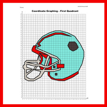 Preview of Super Bowl Coordinate Graphing Picture: Helmet