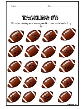 Preview of Super Bowl Countdown: Tackling Math with Skip Counting by 5's