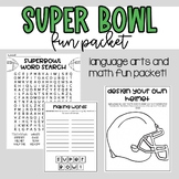 Super Bowl - Engaging Packet | Printables | Activity Pack 