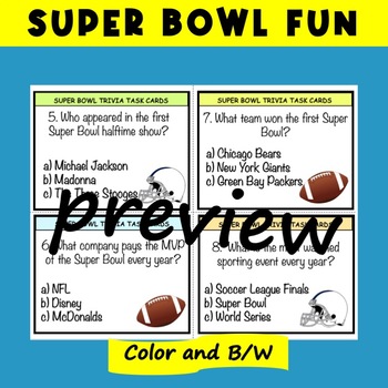 Printable Super Bowl Trivia Game