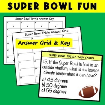 Super Bowl Trivia Multiple Choice Printable Game