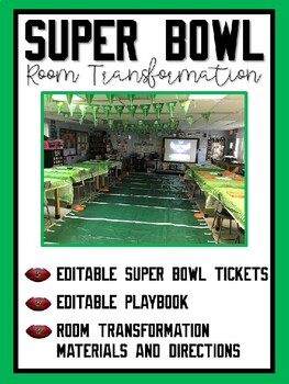 Preview of Super Bowl / Football Themed Room Transformation (Editable)