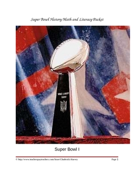 Preview of Super Bowl History Math and Literacy Packet