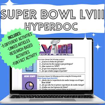 Preview of Super Bowl LVIII 2024 Hyper Doc Activity