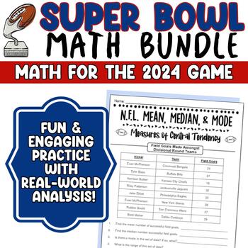 Super Bowl Math Activities Bundle 2023 - NFL Stats Math and Super Bowl Teams