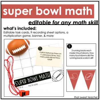 Super Bowl Football Activity  Scoot Game Trivia Task Cards Use Any Year