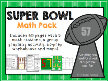 Preview of Super Bowl Math Pack