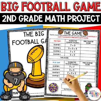 Preview of Super Bowl Math Project - Football Math Activity - 2nd Grade