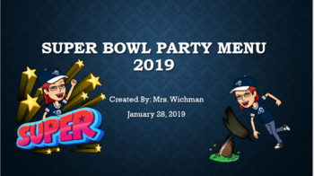 Preview of Super Bowl Menu PowerPoint Project