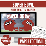 Super Bowl Paper Football Math Decimals and Fractions | Ma