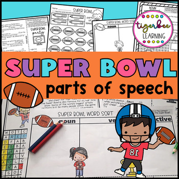 Preview of Super Bowl Parts of Speech word search madlib and more worksheets
