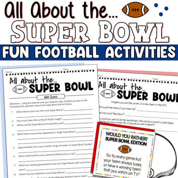 Super Bowl Facts & Worksheets