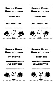 Preview of Super Bowl Prediction Ballots