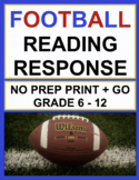 Football Reading Comprehension Passages and Questions