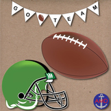 Super Bowl Sunday Football Clip Art- Helmets, Banners, Num