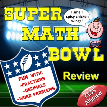 Preview of Super Bowl-Themed Math Review Packet (CCSS Aligned)