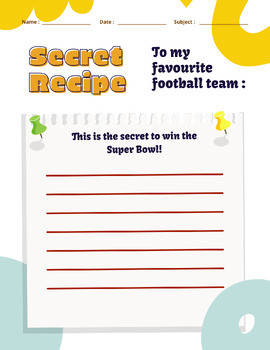 Preview of Super Bowl Writing Prompt | February Classroom Activities