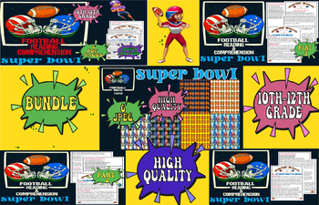 Preview of Super Bowl reading passages Bundle | Football Reading Comprehension Passages