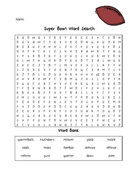 super bowlfootball word search and word jumble by holly n tpt