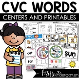 CVC Words Practice Centers and Games Kindergarten Task Box