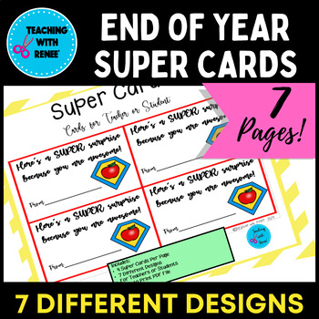 Preview of FREE Super Cards-For Teachers or Students