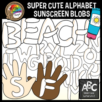 Preview of Super Cute Alphabet Summer - Sunscreen Blobs - Clip Art {Uppercase}