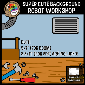 Preview of Simple Background Clipart | Robot Workshop |  PDF and Boom Cards
