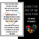 Super Cute End of the Year Poem to your Students