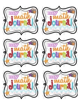 Preview of Super Cute Math Journal Printable Labels and Instructions