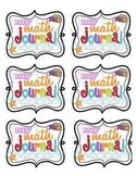 Super Cute Math Journal Printable Labels and Instructions