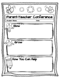 Super Cute Parent Teacher Conference Form (Bugs)
