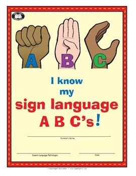 Preview of Super Duper Award - Sign Language ABCs