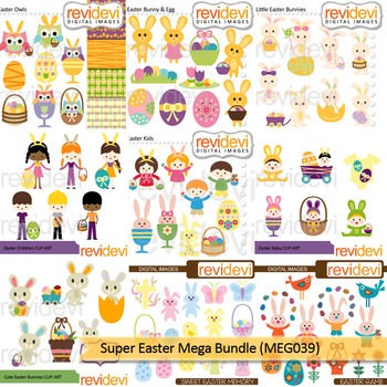 Preview of Super Easter Clip art Mega Bundle (9 packs)