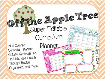 Preview of Super Editable Curriculum Planner! Multi-Colored Multi-Pack for Super Planning!