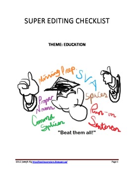 Preview of Super Editing Checklist - EDUCATION themed